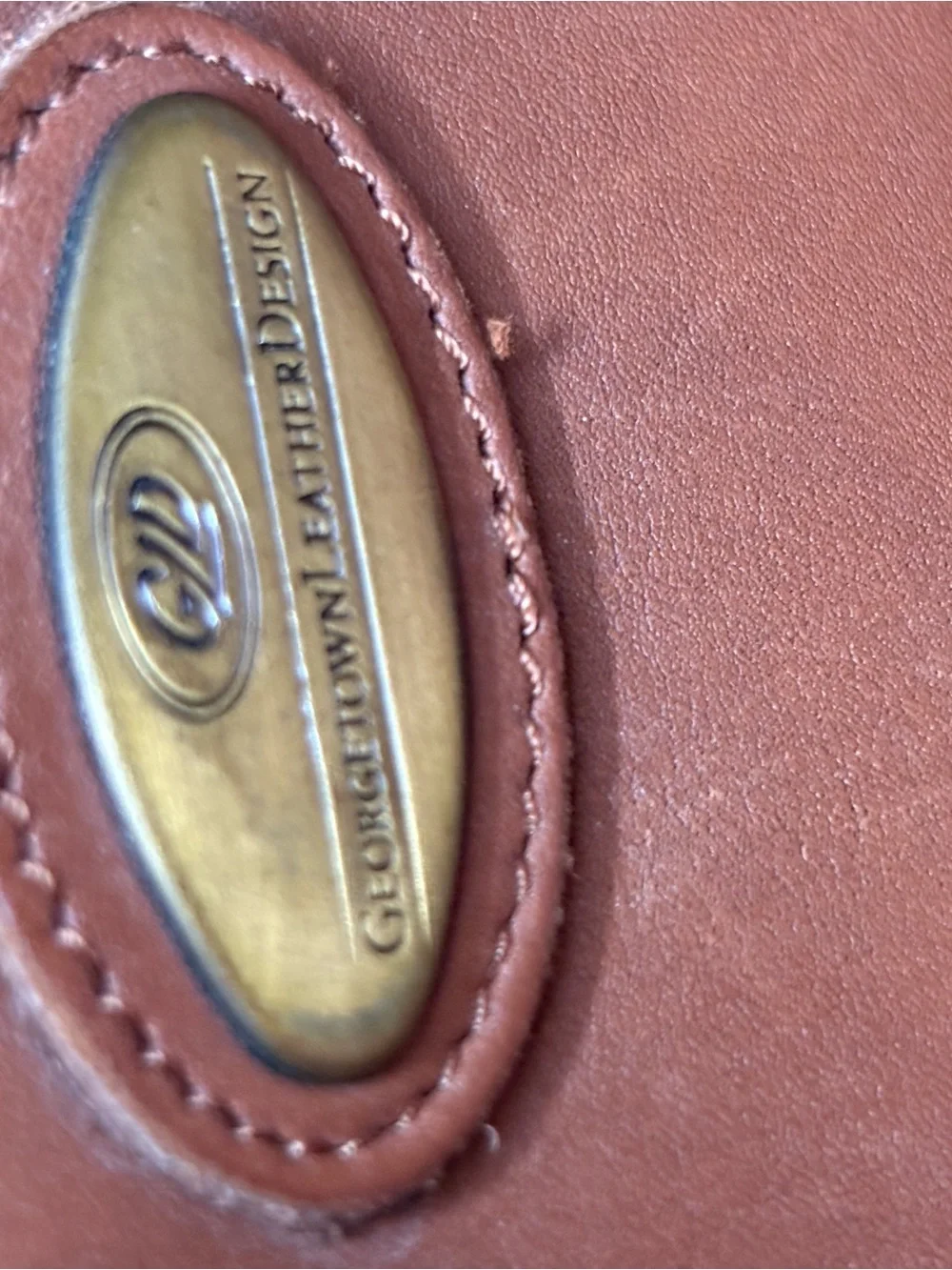 Soft Tan Leather Briefcase Georgetown Leather & Design with Turn-Lock -unisex